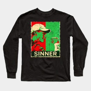 Italian Jannik sinner retro art Long Sleeve T-Shirt